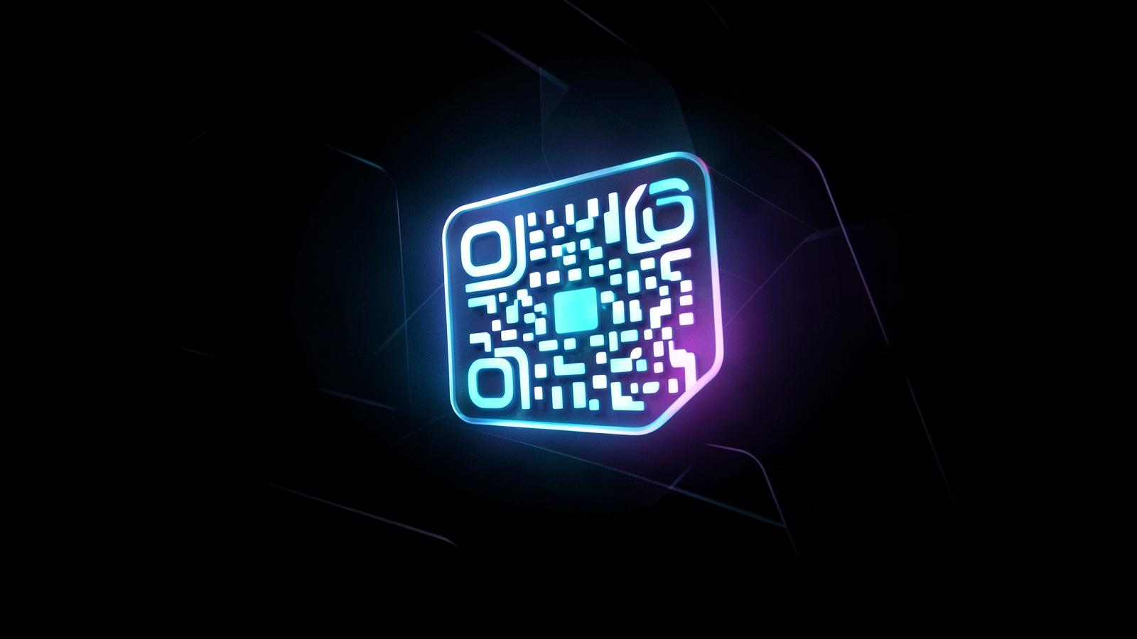 Графическое изображение QR-кода с мобильным телефоном, сканирующим его, символизирующее процесс оплаты